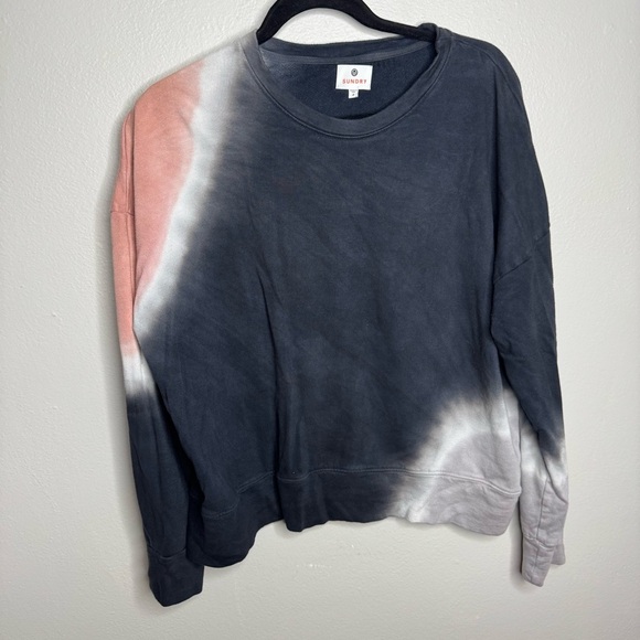 SUNDRY Terry Oversize Sweatshirt in Multicolor Tie Dye - Picture 2 of 10